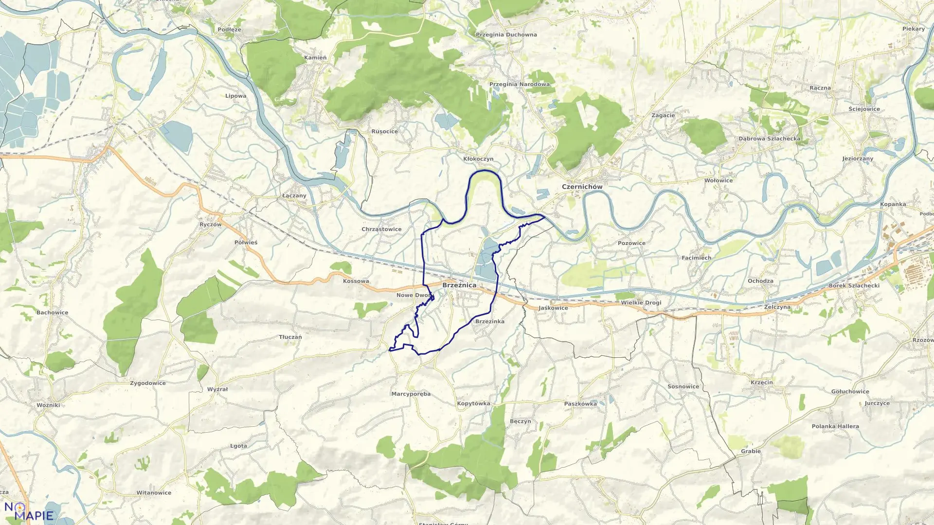 Mapa obrębu BRZEŹNICA w gminie Brzeźnica