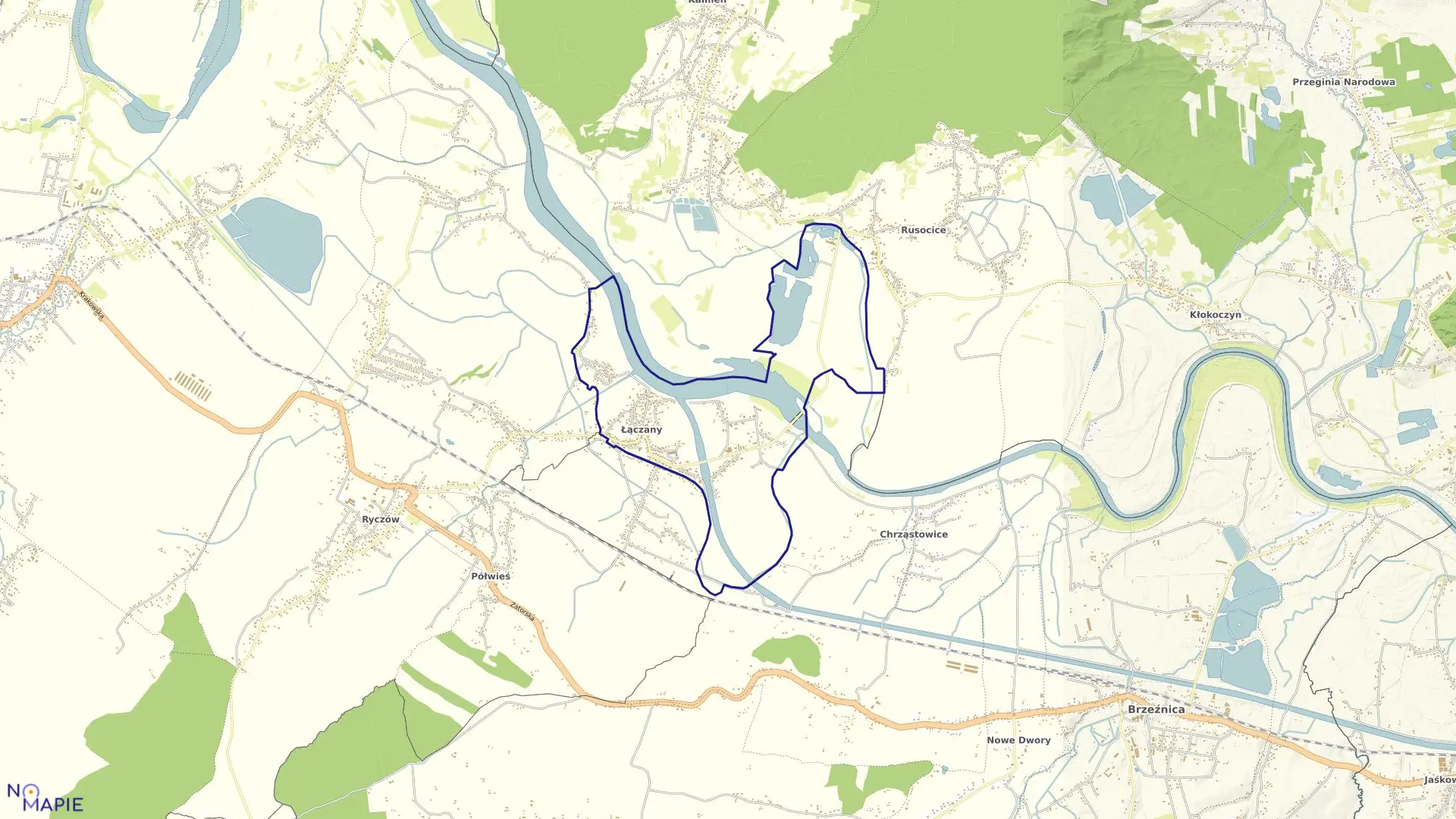 Mapa obrębu ŁĄCZANY w gminie Brzeźnica