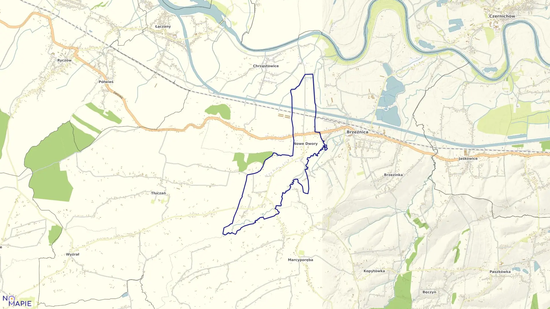 Mapa obrębu NOWE DWORY w gminie Brzeźnica